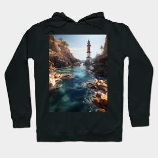 abandoned lighthouse, 3D rendered Hoodie